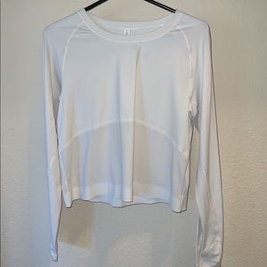 Lululemon White Long Sleeve Crop Top